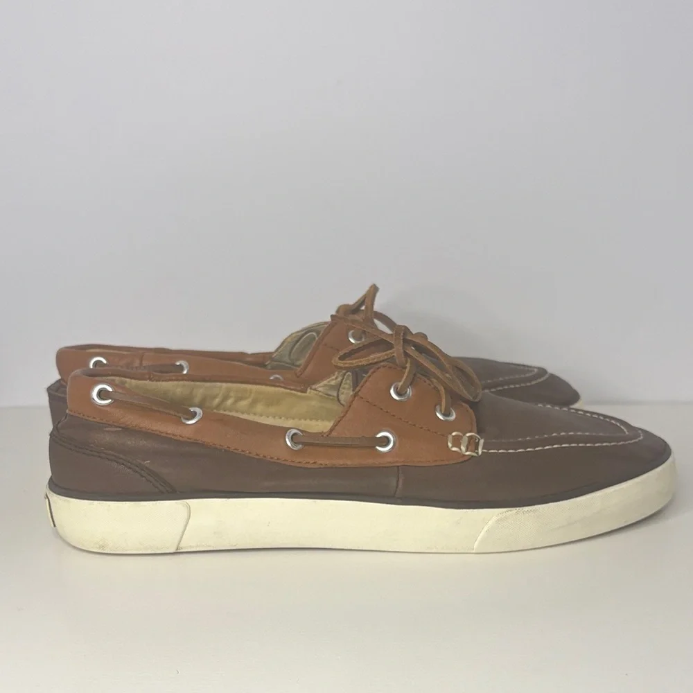 Polo Ralph Lauren Brown and Tan Boat Shoes
